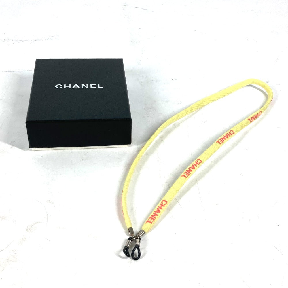 CHANEL アイウェア サングラス 眼鏡 00T グラスコード メガネストラップ メガネ掛け ストラップ キャンバス レディース イエロー
