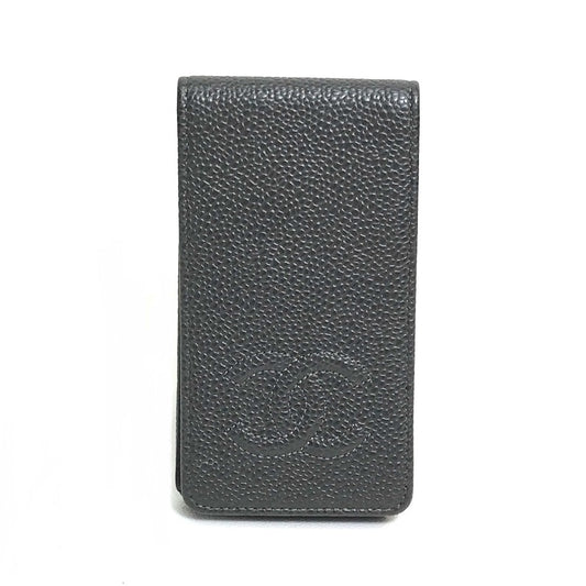 CHANEL CC ココマーク iphone4/4S対応 iphoneカバー 小物 ブランド雑貨 iPhoneケース キャビアスキン レディース グレー