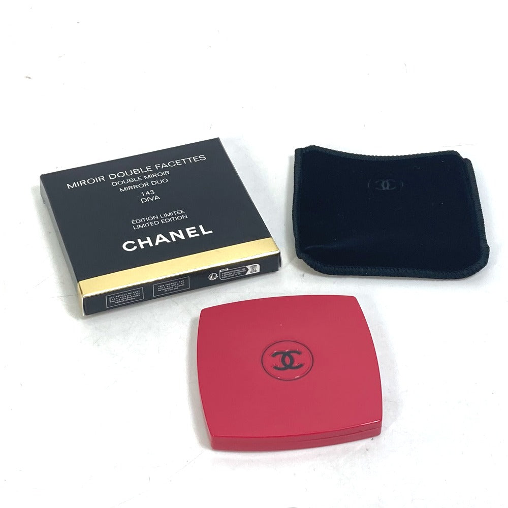 CHANEL 138069 CC Coco Mark Miroir Double Faceted Compact with Double Mirror, Plastic, Women's Diva, 143, Pink