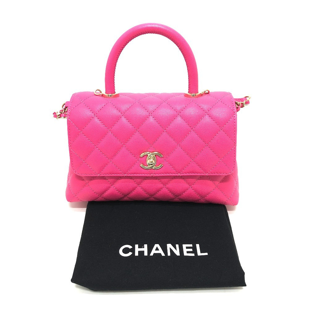CHANEL A92990 ココハンドル ココハンドルXS ココハンドル XS ココハンドル24 カバン 2WAY ショルダーバッグ 斜め掛け 肩掛け ハンドバッグ キャビアスキン レディース ピンク