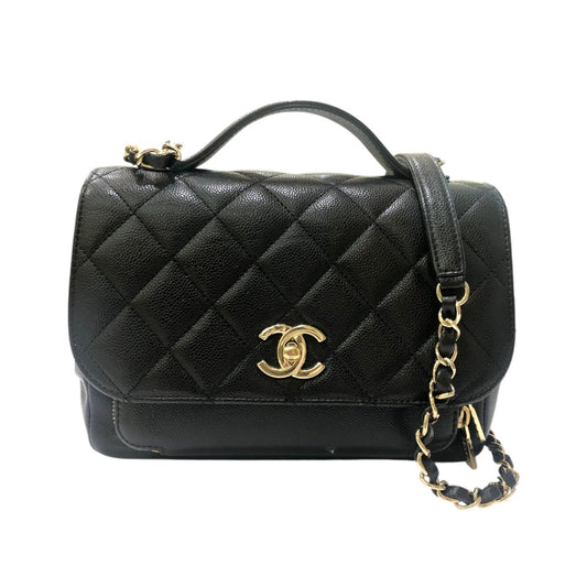 CHANEL A93749 Business Affinity 2WAY bag Shoulder Bag Caviar Leather Black Used