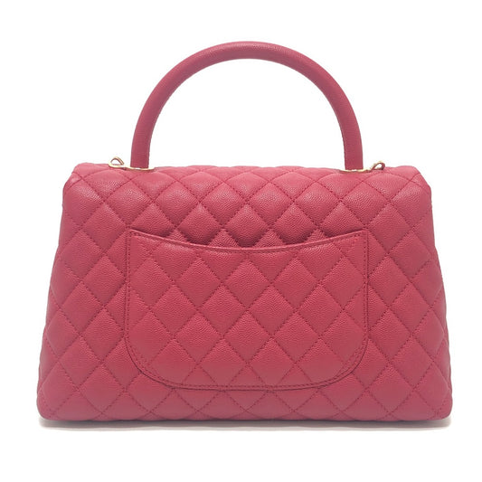 CHANEL A92991 マトラッセ ココハンドル29 2WAY カバン ショルダーバッグ チェーン ハンドバッグ キャビアスキン レディース レッド