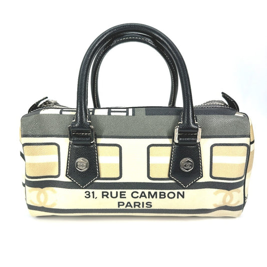 CHANEL セントラルステーション ハンドバッグ カバン ミニ ボストンバッグ PVC レディース ブラック