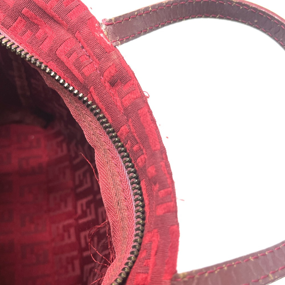 FENDI ズッカ柄 ミニバッグ カバン ロゴ ビンテージ ハンドバッグ キャンバス レディース レッド