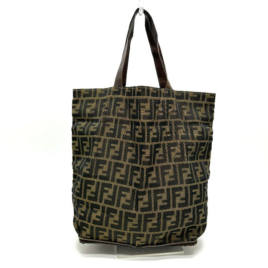 FENDI ZUCCA Pattern Foldable Bag Eco Bag Tote Bag Leather/Canvas Women's Brown