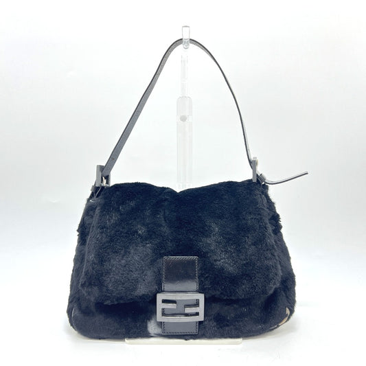 FENDI マンマバケット カバン バッグ 肩掛け ハンドバッグ ファー レディース ブラック