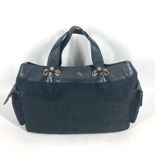 BVLGARI ブルガリブルガリ ロゴマニア カバン 肩掛け ショルダーバッグ トートバッグ キャンバス/レザー レディース ブラック - brandshop-reference