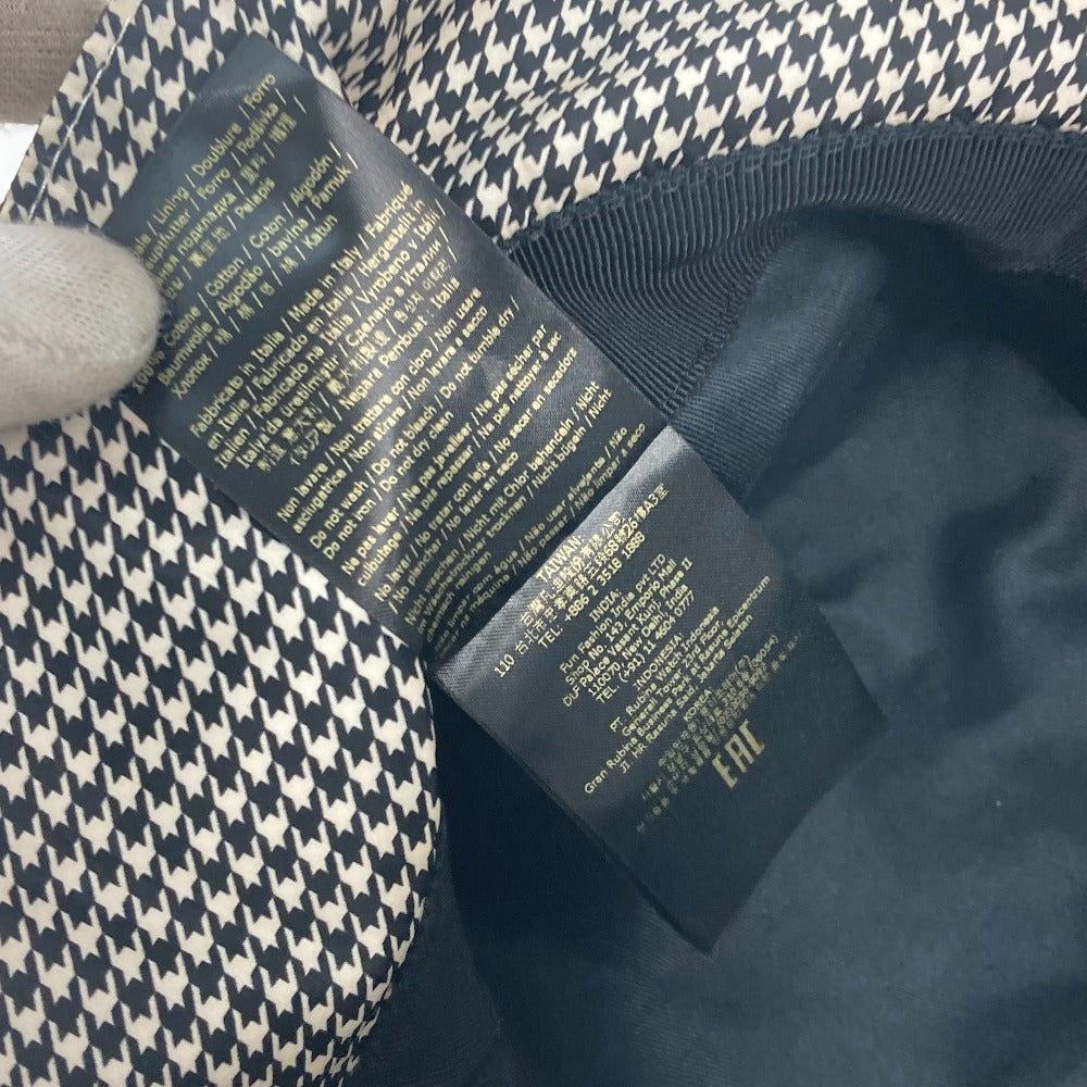 FENDI FXQ801 千鳥格子 ハット帽 帽子 バケットハット ボブハット ハット ナイロン メンズ ブラック