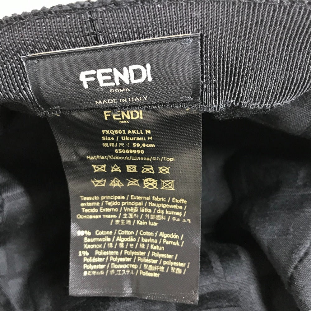FENDI FXQ801 ロゴ ハット帽 帽子 バケットハット ボブハット ハット コットン レディース ベージュ
