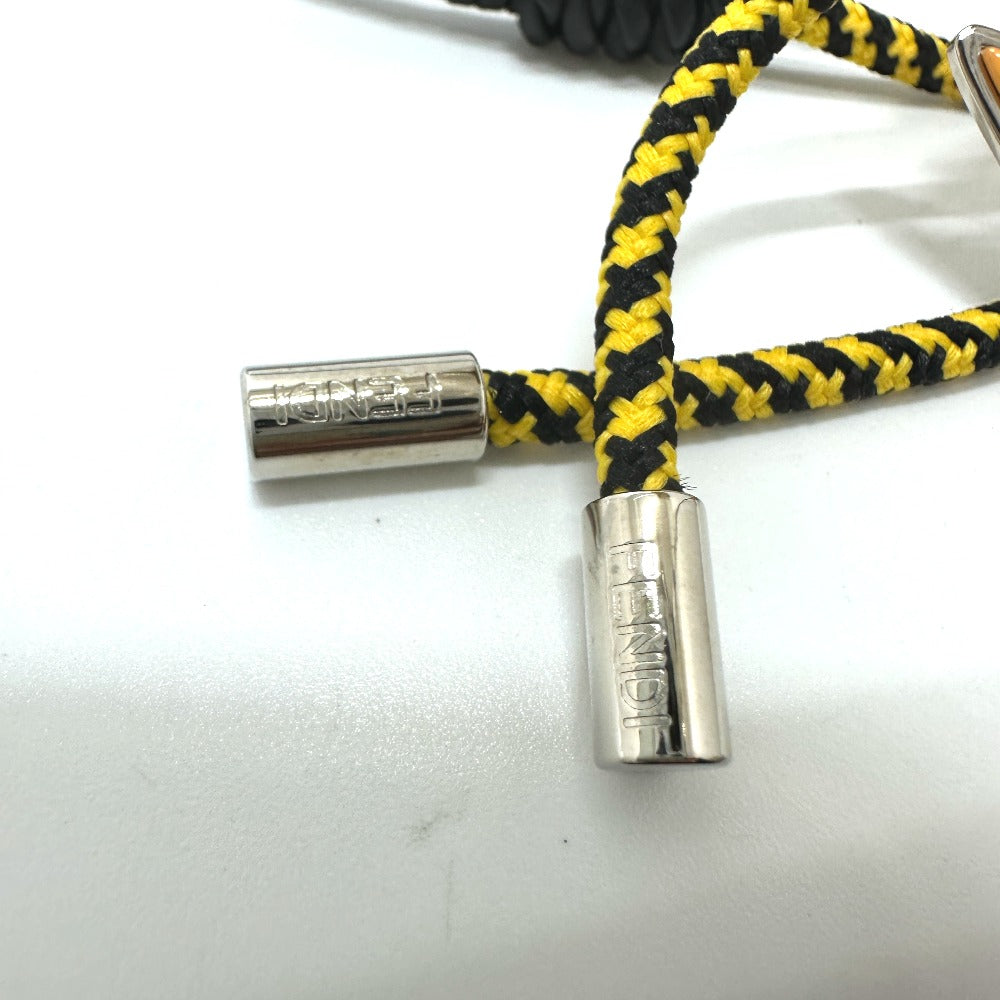FENDI FF Vertigo Choker Necklace Leather Men's Black