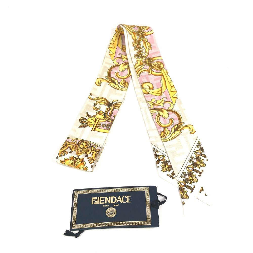 FENDI Versace collaboration Fendace Rappy FENDACE VERSACE BandeauScarf Scarf silk pink/yellow Used