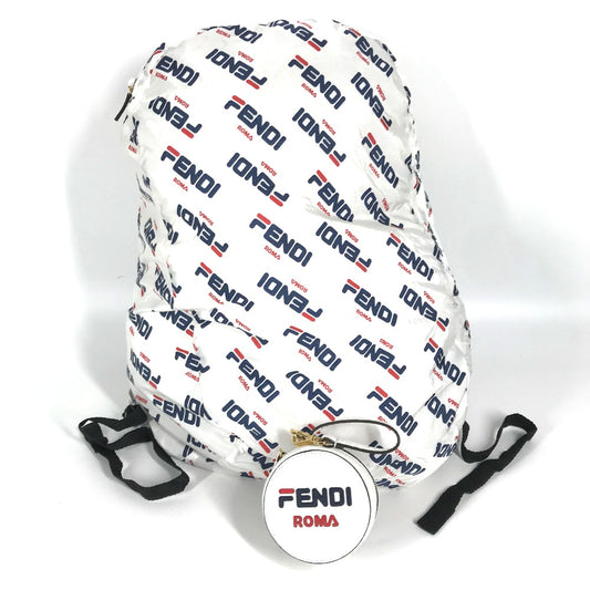 FENDI バックパック カバン フィラ FILA コラボ ポーチ付き リュックサック ナイロン レディース ホワイト