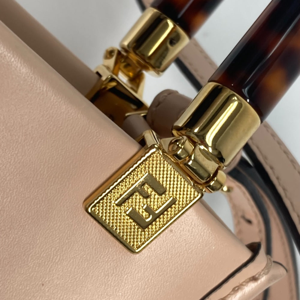 FENDI 8BS051 ショルダーバッグ 斜め掛け カバン サンシャインショッパースモール 2WAYバッグ ハンドバッグ レザー レディース ベージュ系