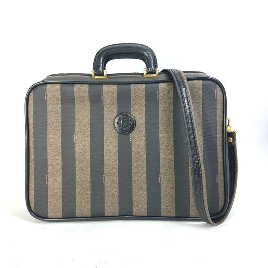 FENDI ペカン ハンドバッグ ショルダーバッグ 2WAY カバン ビジネスバッグ PVC/レザー メンズ ブラウン