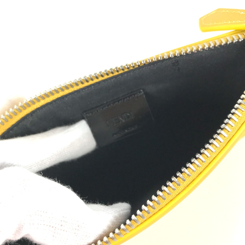 FENDI 7N0114 ロゴ カバン ポーチ クラッチバッグ レザー レディース イエロー