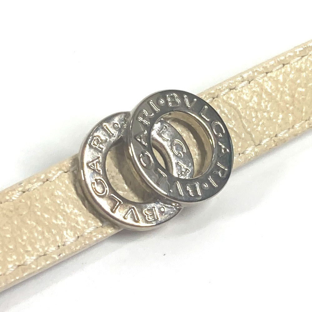 BVLGARI BVLGARI Logo Double Coiled Bracelet, Leather, Women's, Beige