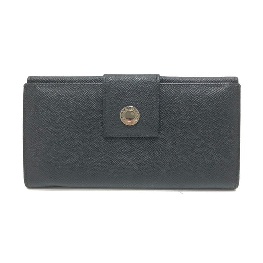 BVLGARI ブルガリブルガリ クラシコ ロングウォレット Wホック 2つ折り 長財布 レザー メンズ ブラック