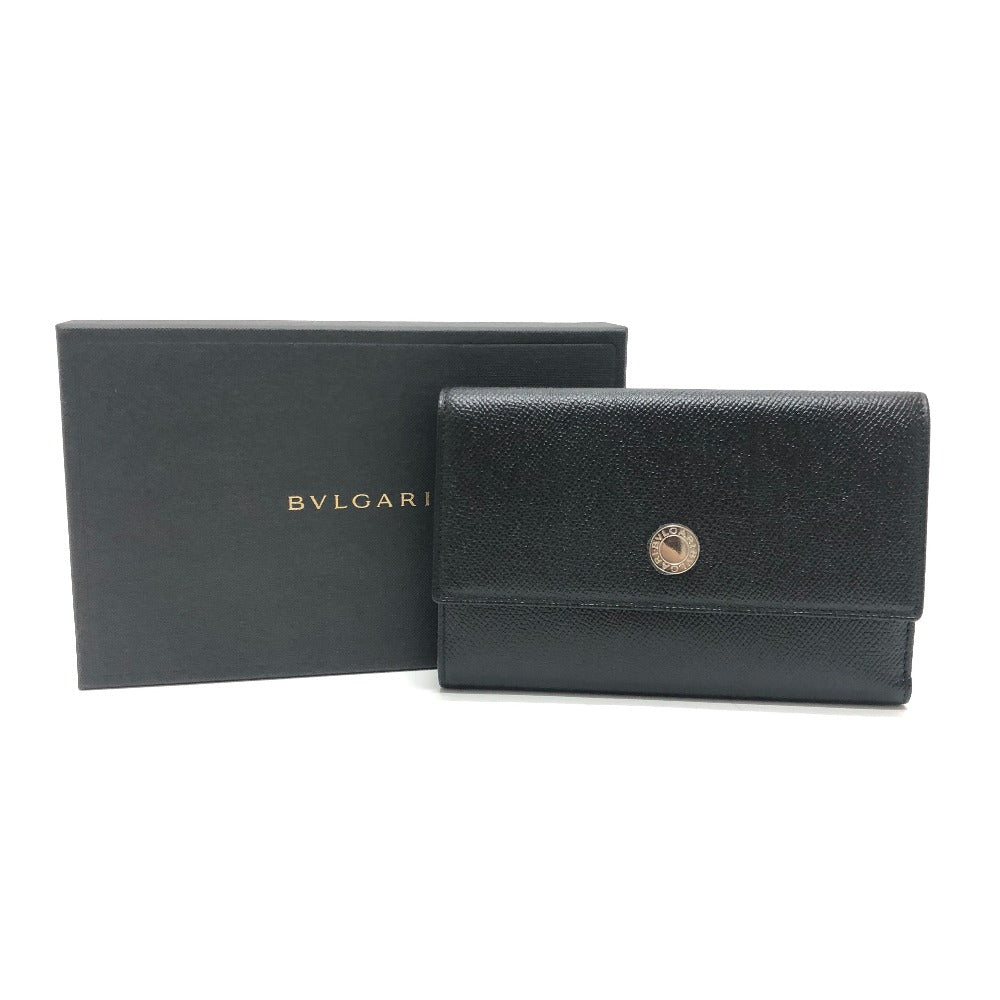 BVLGARI Bulgari Bulgari Wallet accessories Trifold wallet Leather Black Used