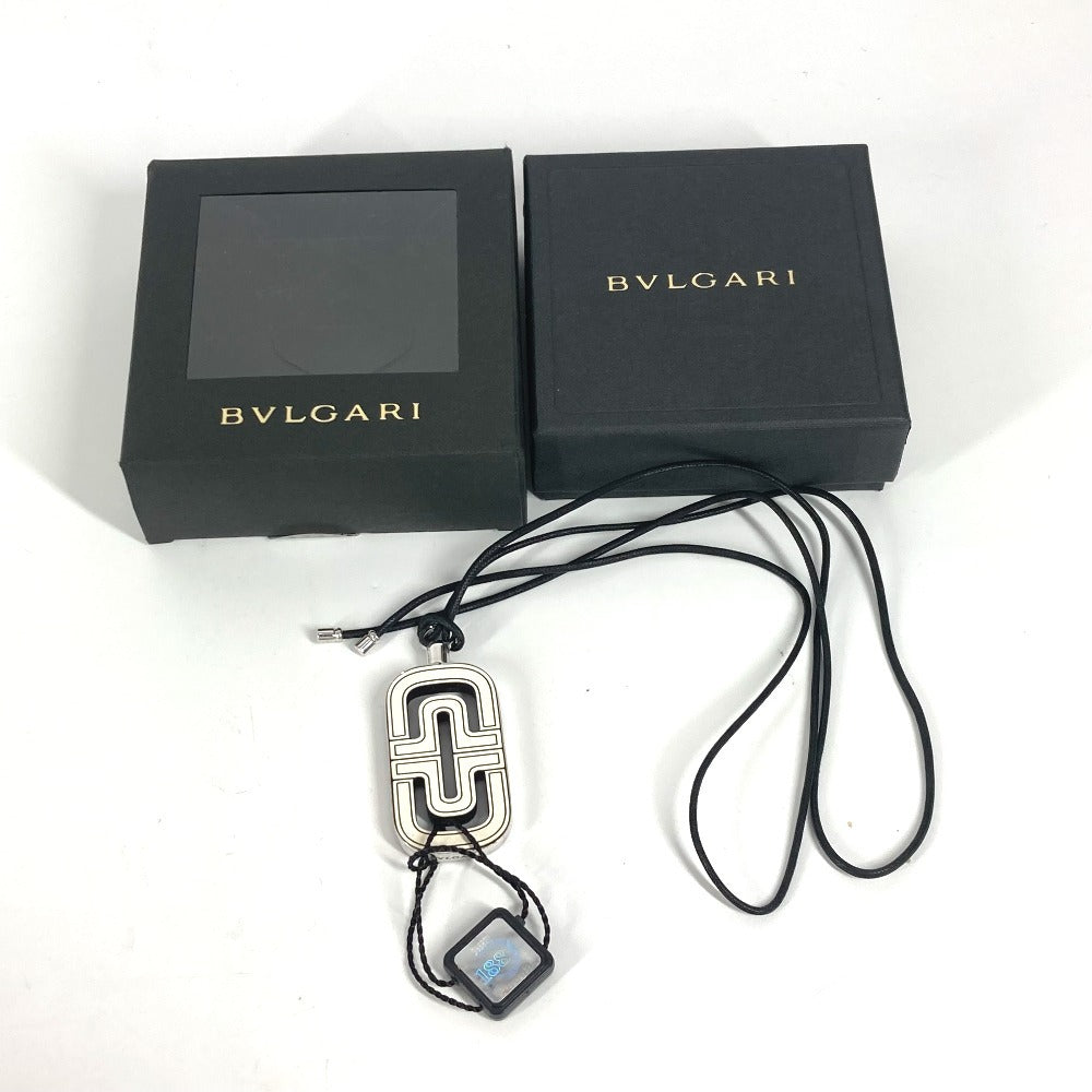 BVLGARI Parentesi logo Accessories Necklace Leather WhiteBased/Black Used