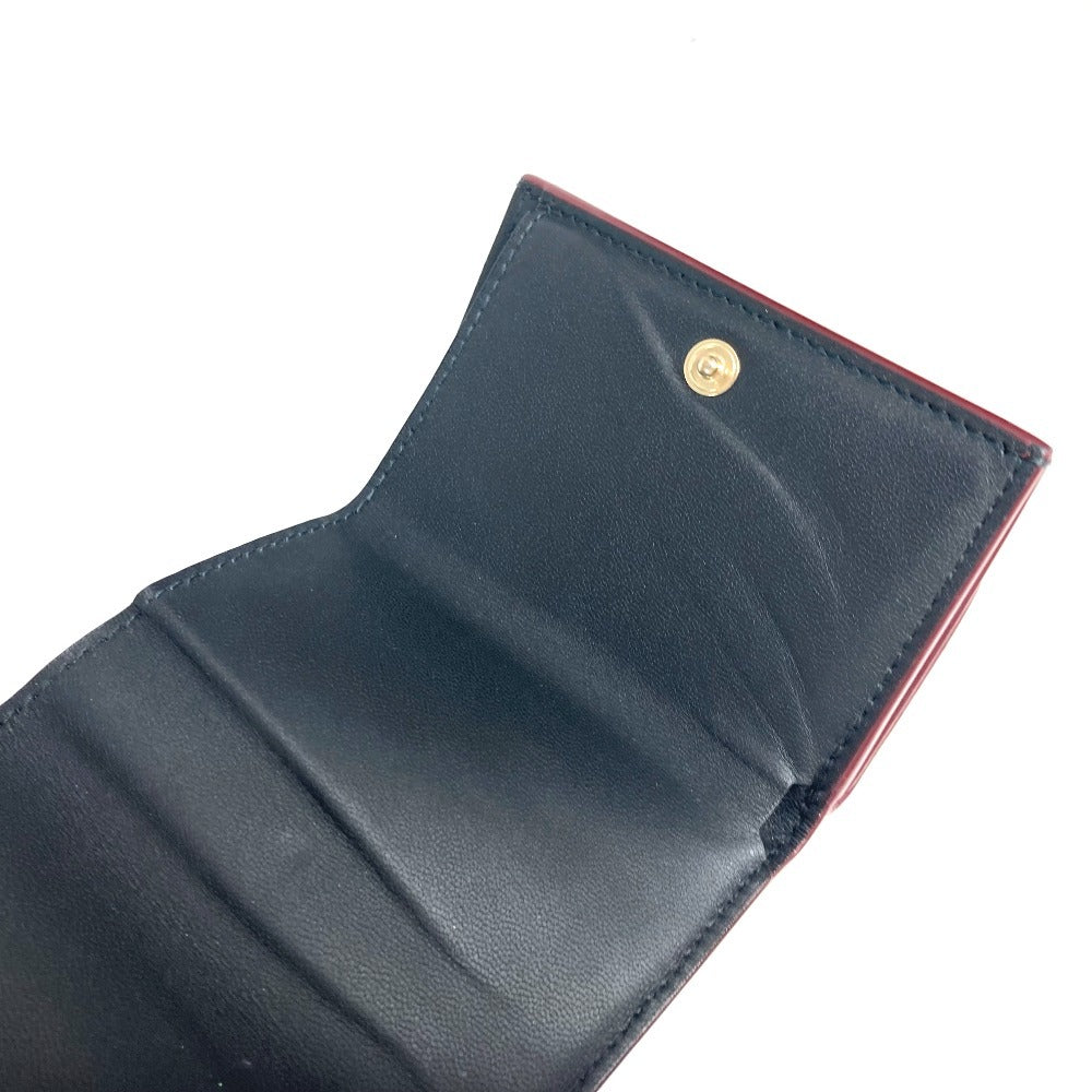 CARTIER Garland de Cartier Wallet Compact Wallet Trifold wallet Leather wine-red Used