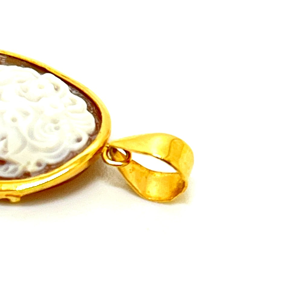 jewelry K18 カメオ アクセサリー ネックレストップ 横顔 ペンダントトップ K18 レディース ゴールド