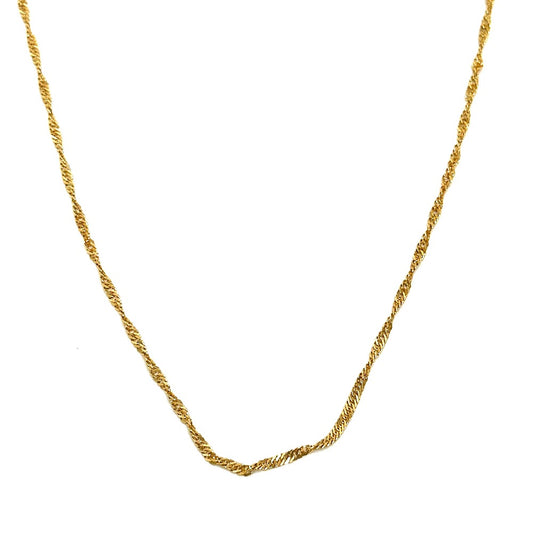 เครื่องประดับ K18 ทอง 18K K18YG สร้อยคอโซ่แบบเกลียว เครื่องประดับ จิวเวลรี่ สร้อยคอ K18 ทองสำหรับผู้หญิง
