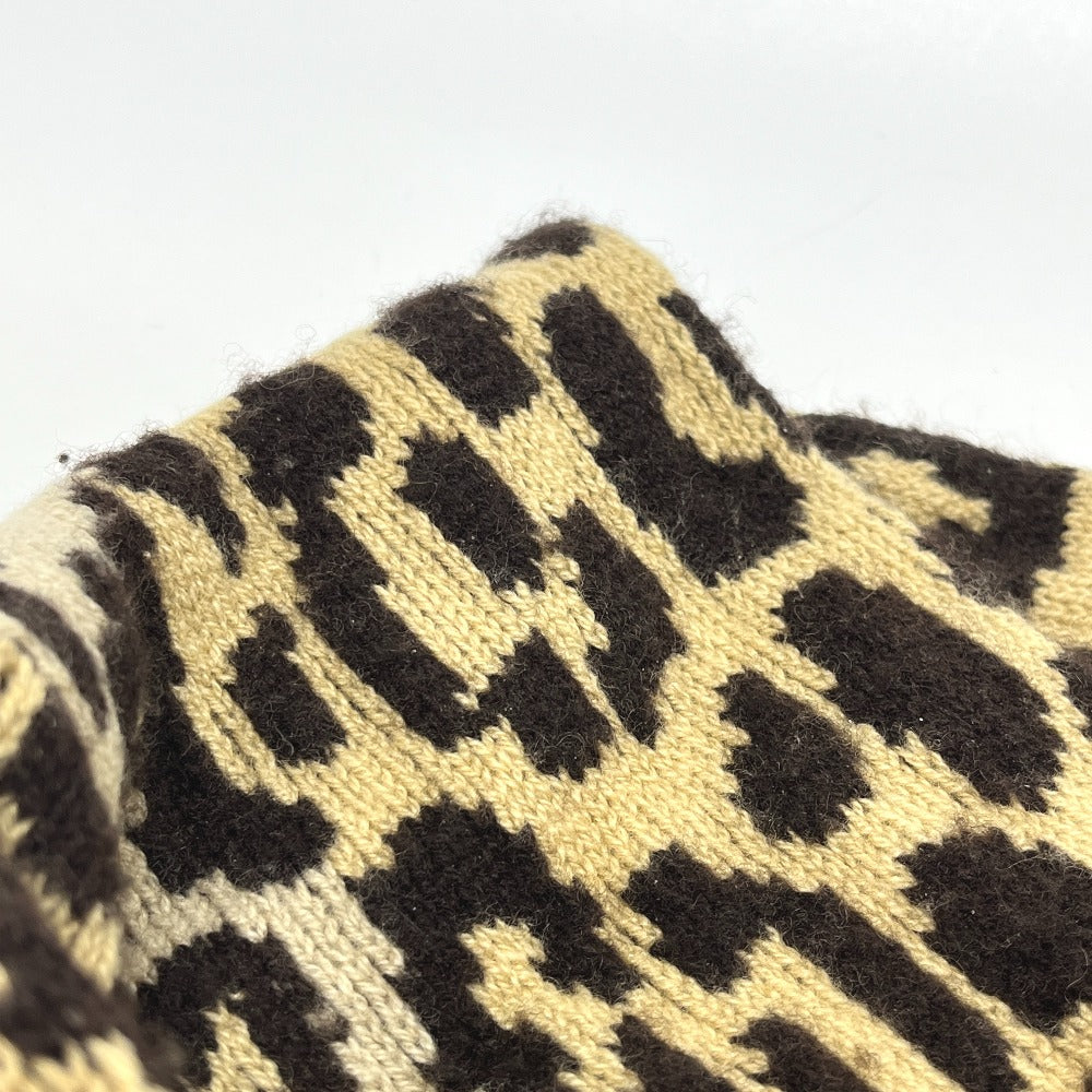 Christian Dior 154S02AM006 Leopard Print Ribbon Cashmere Sweater for Women, Brown
