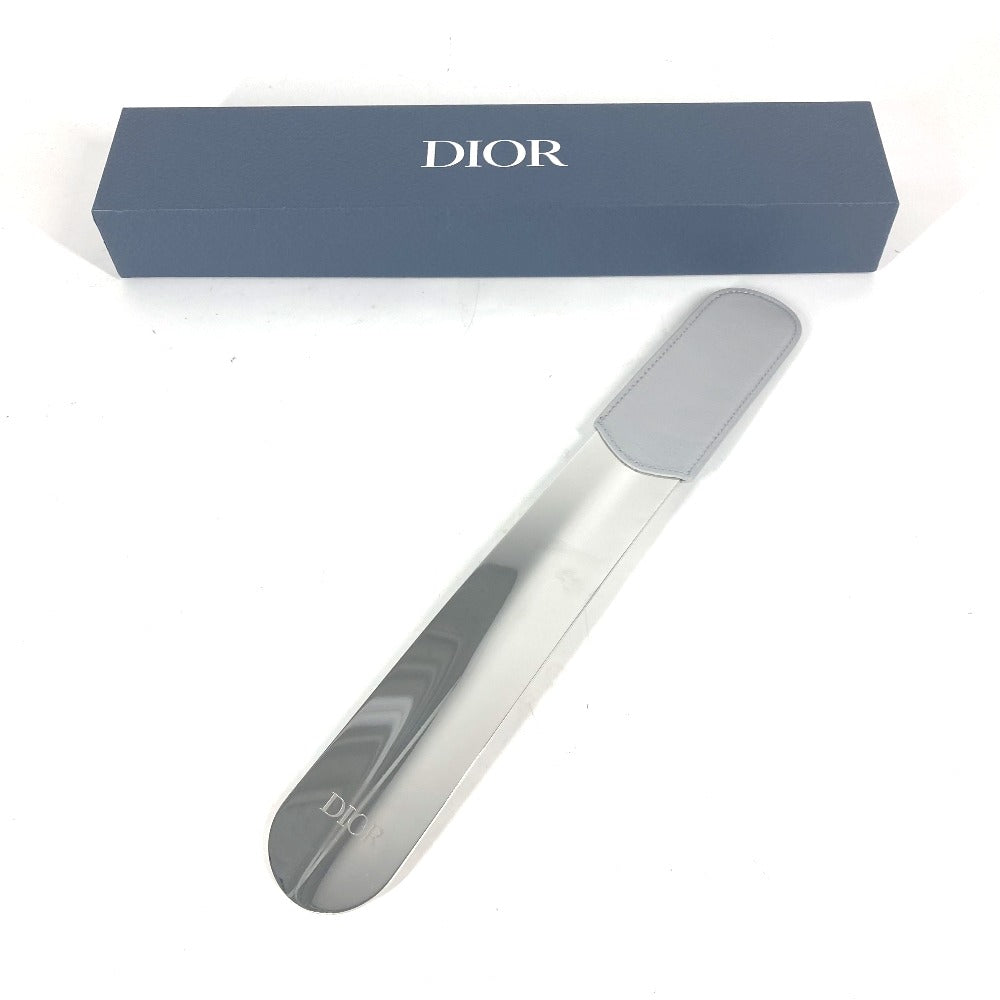Dior ノベルティ ロゴ シューホーン 靴ベラ インテリア 靴べら レザー ユニセックス シルバー