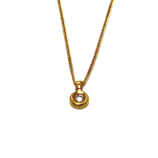 jewelry K18 D0.05ct 1Pダイヤ ネックレス K18YG レディース ゴールド