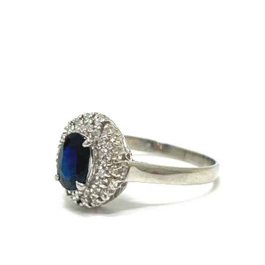 jewelry Pt900 S1.00ct D0.15ct サファイア ダイヤ リング・指輪 Pt900 レディース シルバー