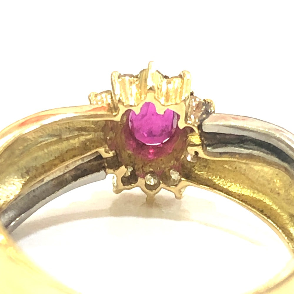 jewelry K18 x Pt900 R0.33ct D0.15ct Ruby Diamond Accessories Ring K18/Pt900 Gold Used
