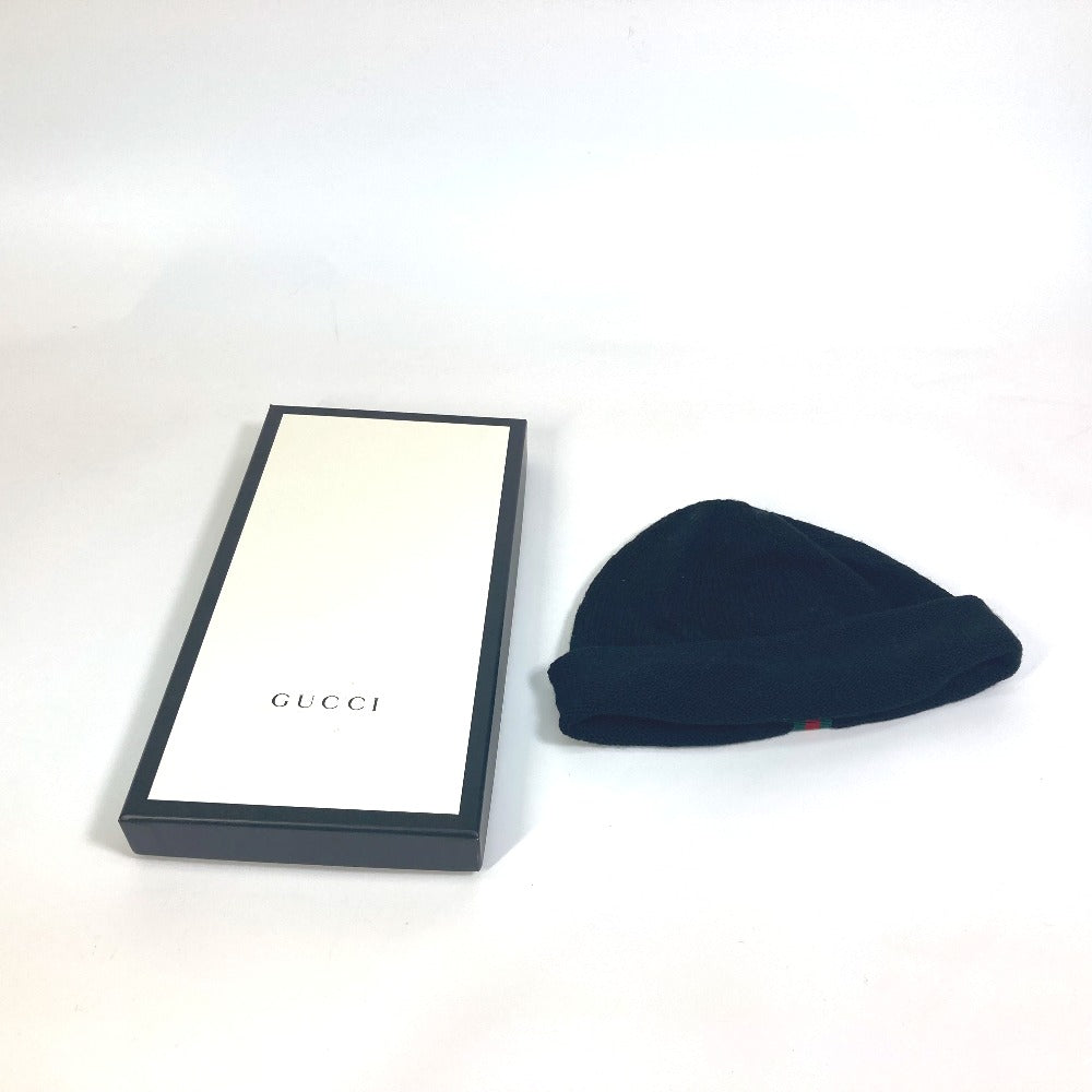 GUCCI Sherry Line Beanie Knit Cap, Wool, Men's, Black