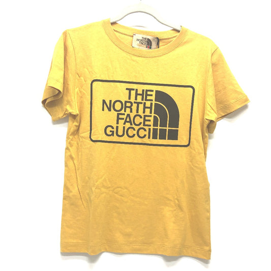 GUCCI 616036 ノースフェイスコラボ THE NORTH FACE コラボ アパレル トップス 半袖Tシャツ コットン レディース マスタード イエロー