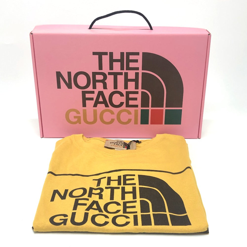 GUCCI 616036 ノースフェイスコラボ THE NORTH FACE コラボ アパレル トップス 半袖Tシャツ コットン レディース マスタード イエロー
