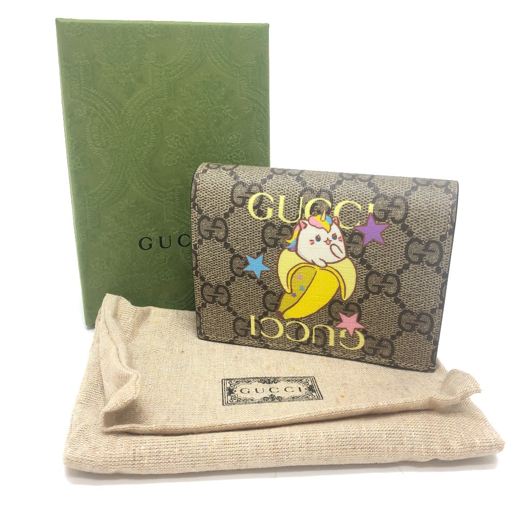 GUCCI 701009 Bananya collaboration Compact Wallet Small Items Folded wallet GG Supreme Canvas Brown Used