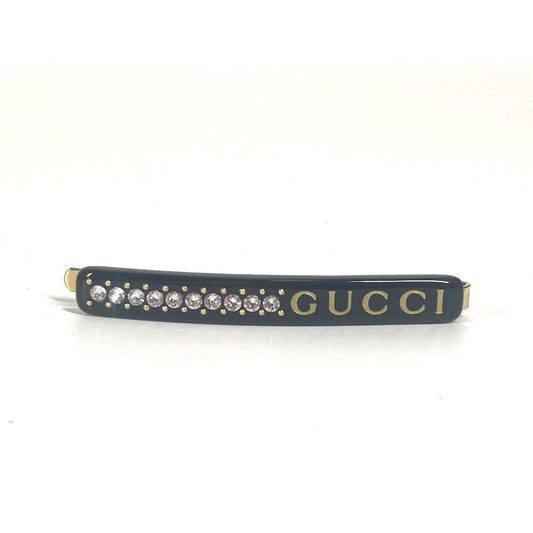 GUCCI GGロゴ ラインストーン ヘアアクセサリー ヘアピン プラスチック レディース ブラック