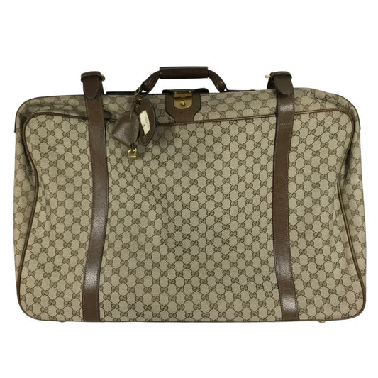 GUCCI 不明 vintage GG Extra Large Travel Bag Travel bag Trunk interior Duffle Bag GG Supreme Canvas / Leather Beige Used