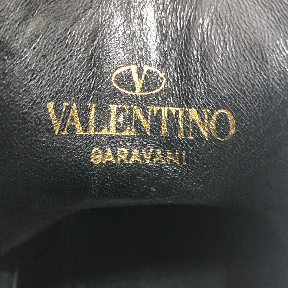 VALENTINO ヒール サイドゴア 靴 シューズ ロゴ 厚底 アンクルブーツ ショート ブーツ レザー レディース ブラック