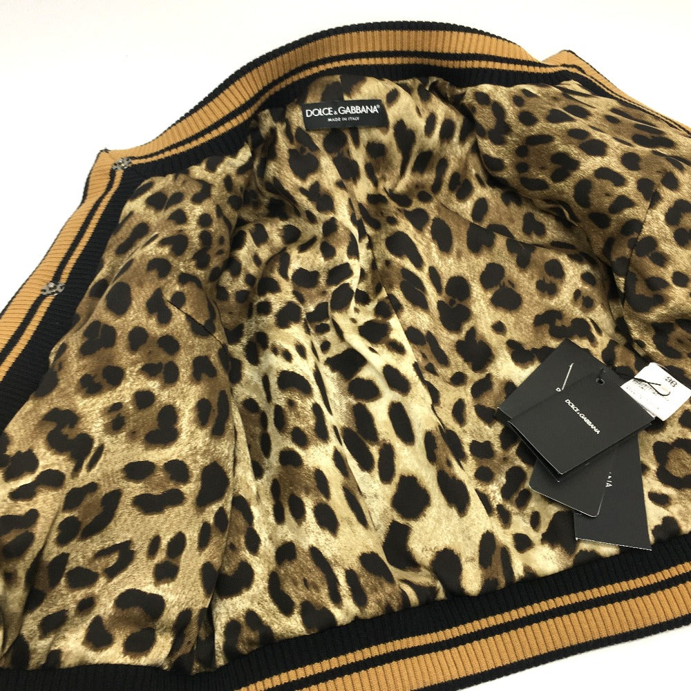 DOLCE&GABBANA F28JLZ Leopard Print Jacket, Faux Fur, Acrylic, Women's, Brown