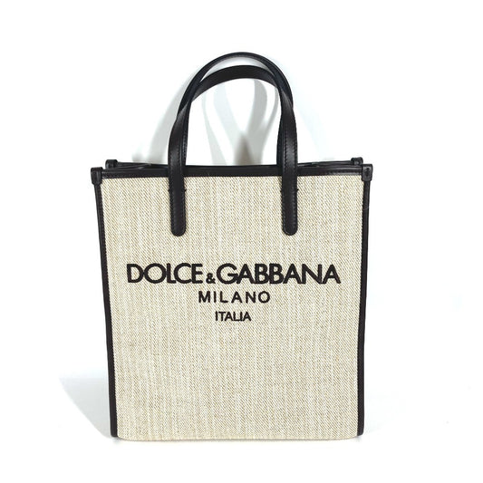 DOLCE&GABBANA BM2259 ショッピングバッグ 2WAYバッグ ショルダーバッグ 斜め掛け トートバッグ キャンバス/レザー ユニセックス ブラウン