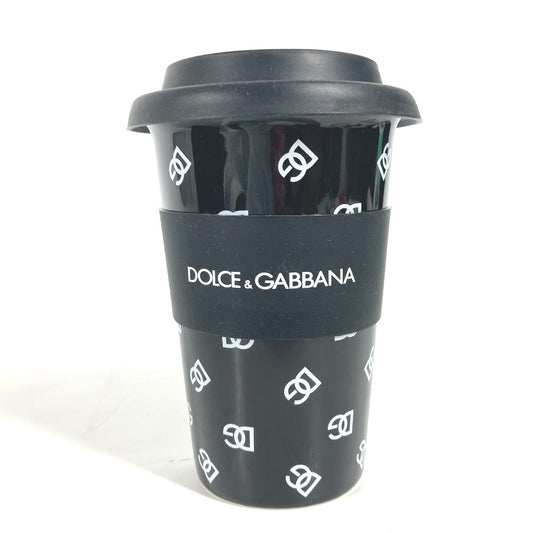 DOLCE&GABBANA ロゴ バイカラー コーヒーカップ コップ インテリア タンブラー 陶器 レディース ブラック