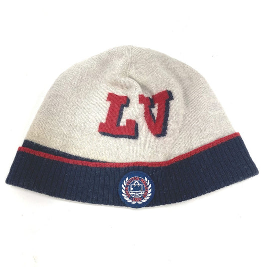 LOUIS VUITTON M70531 1854 LV ロゴ ビーニー 帽子 ニット帽 ニットキャッ ニット帽 ウール メンズ ネイビー