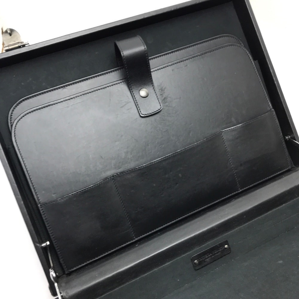 BOTTEGA VENETA 140064 Intrecciato Leather Attache Case, Business Bag, Men's, Black
