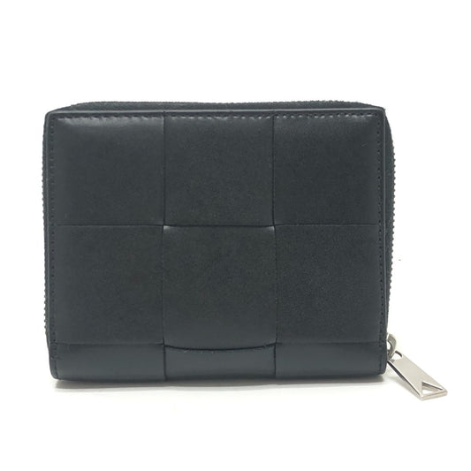 BOTTEGA VENETA 681191 Maxi Intrecciato Cassette Zip wallet accessory Folded wallet Leather Black Used