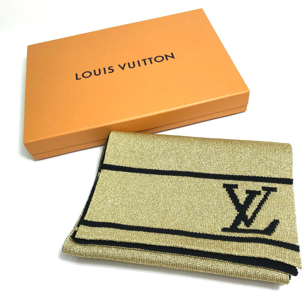 LOUIS VUITTON M76167 Echarpe Glitter Wool Scarf for Women, Gold and Black
