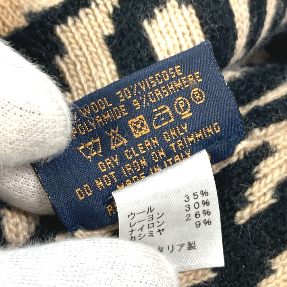 LOUIS VUITTON M74049 Leopard Print Snood with LV Leogram Sequins, Wool Scarf, Women's, Brown