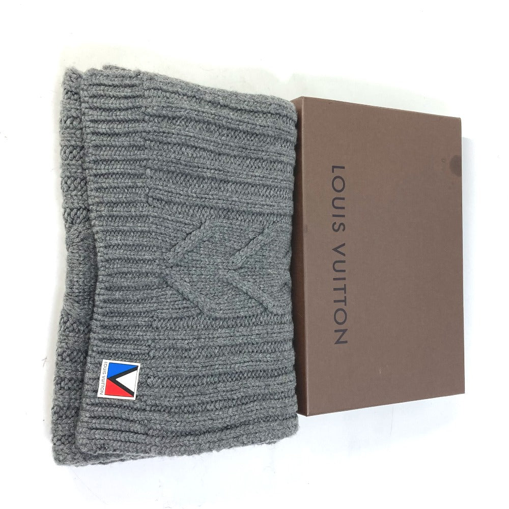LOUIS VUITTON M75369 Echarpe Climber V Wool Scarf, Women's, Gray