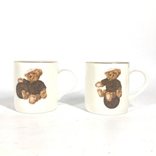 LOUIS VUITTON テディベア モチーフ クマ シュタイフ Steiff モノグラム 2個セット ペア 食器 マグカップ 陶器 レディース ホワイト