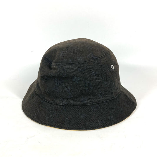 LOUIS VUITTON M76209 ハット帽 帽子 バケットハット ボブハット シャポー・モノグラムデニム ハット コットン メンズ ブラック