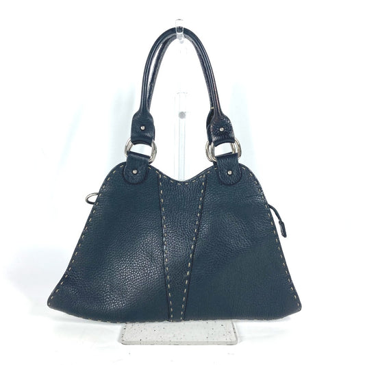 FENDI 8BR264 セレリア カバン ハンドバッグ レザー レディース ブラック